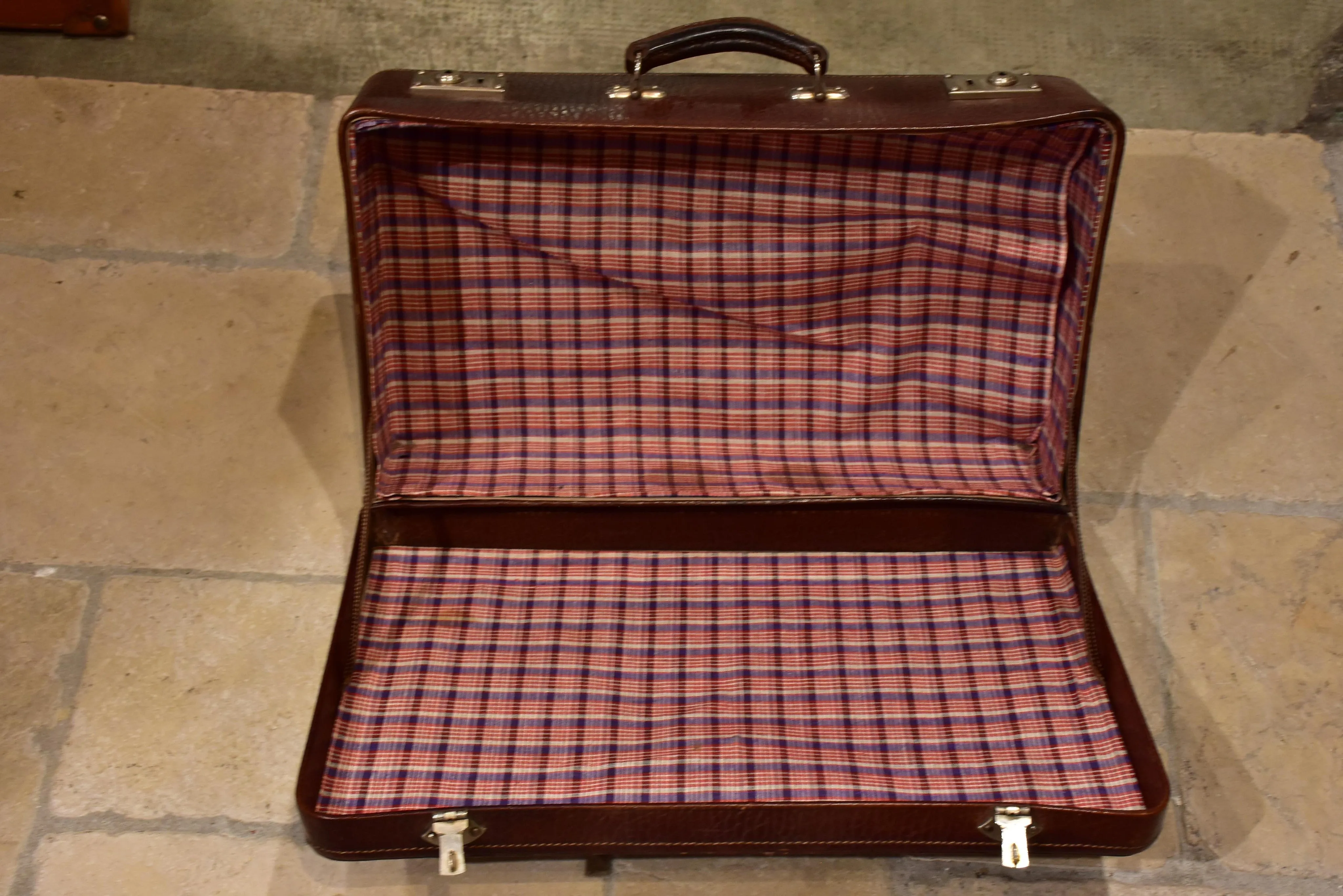 Vintage French leather suitcases